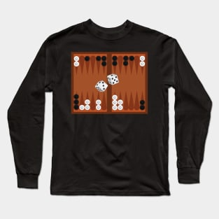Backgammon Game Dice Player Lover Competition Long Sleeve T-Shirt